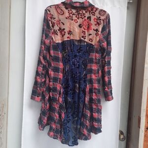 ANTHROPLOGIE Arratta Silent Journey plaid top
